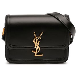 Bolsa Solferino em couro de vitelo preto Small da Saint Laurent com caixa Preto