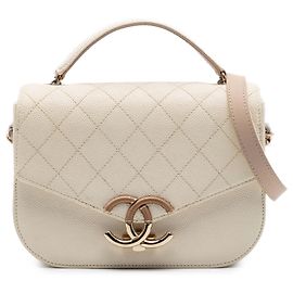 Chanel Marrone Small Caviar Paris Cuba Thread Around Flap Marrone Beige