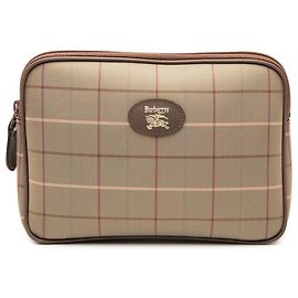 Clutch Burberry em lona Vintage Check marrom Marrom Castanho claro