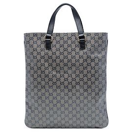 Gucci Gray GG Crystal Tote Brown
