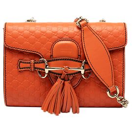 Gucci Orange Mini Microguccissima Emily Crossbody Laranja