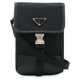 Pochette en nylon Prada en Nero Noir