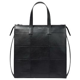 Saint Laurent Bolsa Tote de Couro Acolchoado Preto