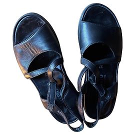 Autre Marque Mephisto Leder Sandalen Schwarz Schwarz