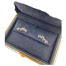 Graff Platinum and Diamond Butterfly Stud Earrings Silvery