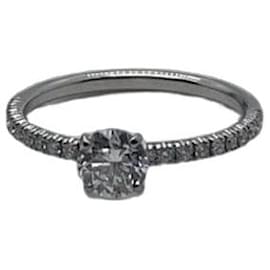Bague Cartier Diamant Platine 0.42ct Argenté