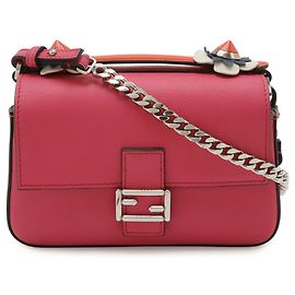 Borsa a secchiello Fendi Double Micro Rosa Bianco Rosso