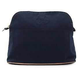 Hermès HERMES Bolide Pouch 34 TGM Handbag Clutch Navy blue