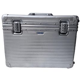 Rimowa Silver Aluminum Pilot Case Briefcase Silvery