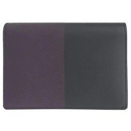 Hermès Hermes Manhattan Medium Duo Wallet Blue Dark red