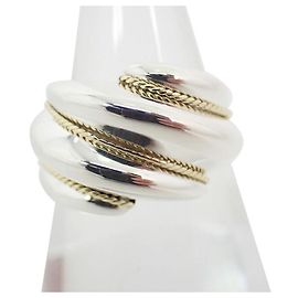 Tiffany & Co. Twisted Band Ring Silvery Golden
