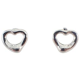 Tiffany & Co. 925 Heart Stud Earrings Silvery