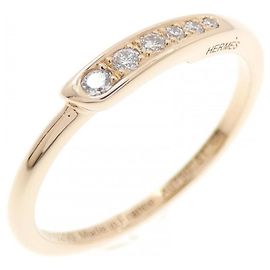 Hermès Anillo Hermes en oro rosa y diamantes Dorado