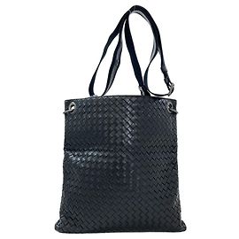 Borsa a Spalla Bottega Veneta Intrecciato Nero