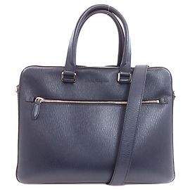 Salvatore Ferragamo Men's 2-Way Briefcase Navy blue