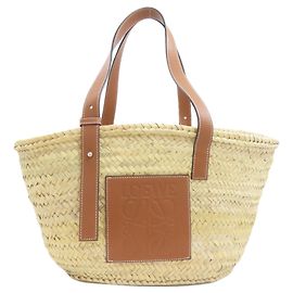 Sac cabas Loewe en raphia Beige