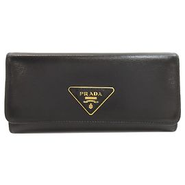 Prada Calfskin Long Wallet Black