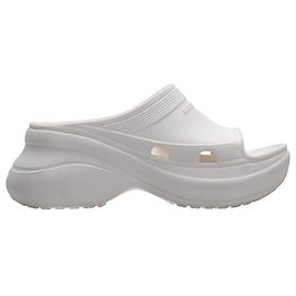 Balenciaga x Crocs Pool Slide Sandals in White Rubber White Cream