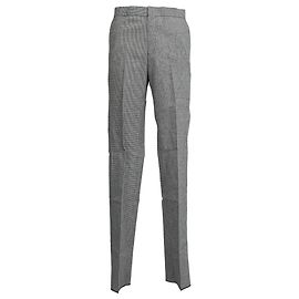 Thom Browne Hose mit Gingham-Print aus grauem Leinen Grau