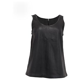 Camicetta senza maniche Marc by Marc Jacobs in pelle nera Nero