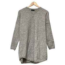 Autre Marque G.V.G.V. Mohair Blend Knit Pullover Brown Grey
