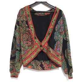 Autre Marque LEONARD Silk Knit Collarless Jacket Black