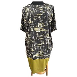 Robe COS à imprimé abstrait Noir Multicolore Jaune