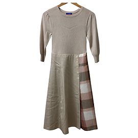 Autre Marque BLUE LABEL CRESTBRIDGE Softee Twill Knit Combo Dress Multiple colors Beige