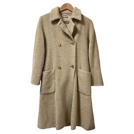 Max Mara Alpaca Double-breasted Long Coat Beige