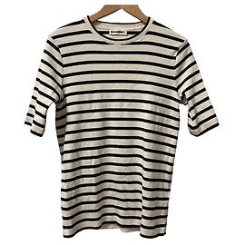 Camiseta de algodão listrada Jil Sander Branco Outro