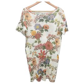 Autre Marque Floral Power Netz-Top von VIVIENNE TAM Beige