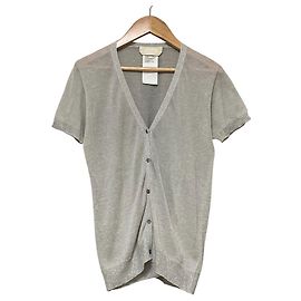 S Max Mara Kurzarm-Cardigan mit V-Ausschnitt Braun