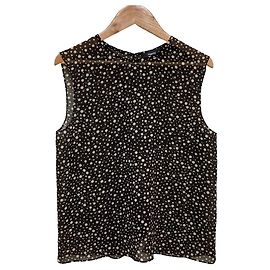 Camicetta senza maniche in chiffon stampato Theory CONTINUOUS SHELL Marrone
