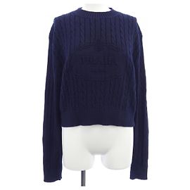 Top de malha Prada Azul Azul marinho