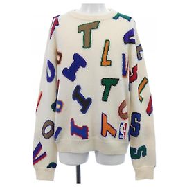 Louis Vuitton NBA Letter Crewneck Strickpullover Weiß Blau Grün Orange