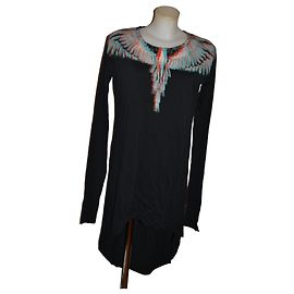 Autre Marque Marcelo Burlon Kleid mit Flügelprint Schwarz Mehrfarben
