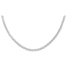 Autre Marque Pt850 Diamant-Halskette Silber