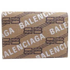 Balenciaga Mini Bi-fold Leather Wallet Brown