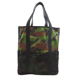 MCM Camouflage Pattern Tote Bag Black Khaki