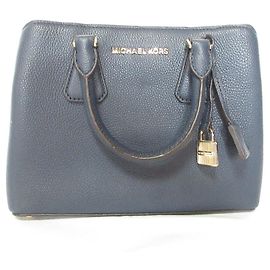 Borsa a 2 modi in pelle Michael Kors Blu Blu navy