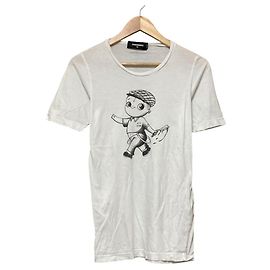 Camiseta de algodón con estampado DSQUARED2 Blanco