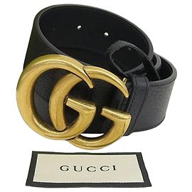 Cinto de couro masculino Gucci GG Marmont Preto