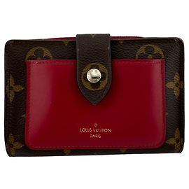 Carteira dobrável Monogram Louis Vuitton Marrom Vermelho