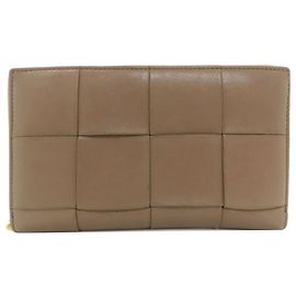 Monedero de cuero Bottega Veneta Castaño