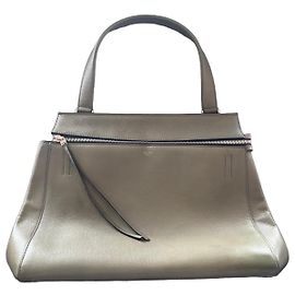 Céline Bolsa de mão Celine Edge em couro Cáqui Caqui