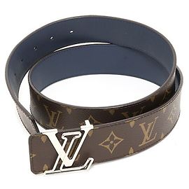 Louis Vuitton Reversible Monogram Belt Brown Blue
