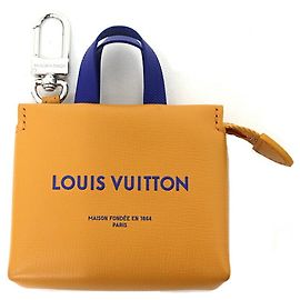 Chaveiro de couro laranja Louis Vuitton Laranja