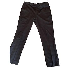Paul Smith Gestreifte Wollhose Anthrazitgrau