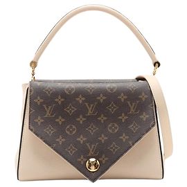 Bolsa Louis Vuitton Double V em couro de bezerro e canvas Monogram Bege