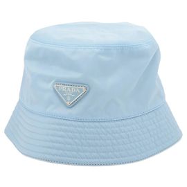 Chapéu bucket acolchoado Prada Re-Nylon Azul